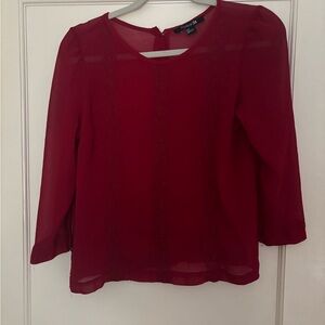Forever 21 Red 3/4 Sleeve Blouse